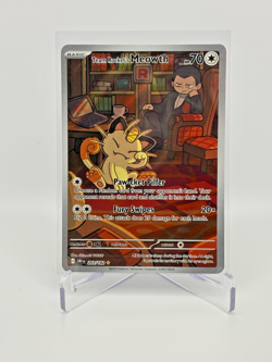 Team Rockets Meowth 203/182 SV10 Destined Rivals Illustrated Card - Image 1