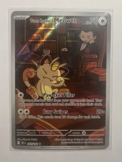 Team Rockets Meowth Illustrated Card 203/182 SV10 Destined Rivals - Image 1