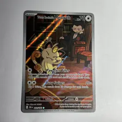 Team Rockets Meowth 203/182 SV10 Destined Rivals Illustrated Card NM - Image 1