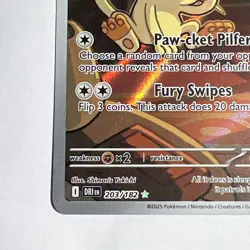 Team Rockets Meowth 203/182 SV10 Destined Rivals Illustrated Card NM - Image 4
