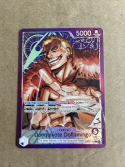 One Piece The Azure Sea’s Seven OP14-060 Donquixote Doflamingo Alt Art Leader - Image 1