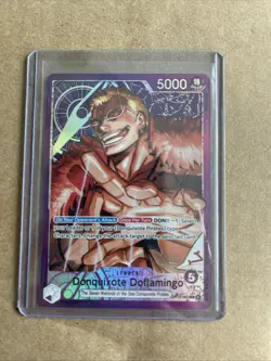 One Piece The Azure Sea’s Seven OP14-060 Donquixote Doflamingo Alt Art Leader - Image 2