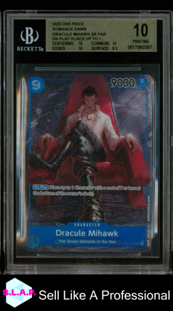 DRACULE MIHAWK PLACE UP/1 2022 ONE PIECE ROMANCE DAWN PRE ERRATA OP01070 BGS 10 - Image 1