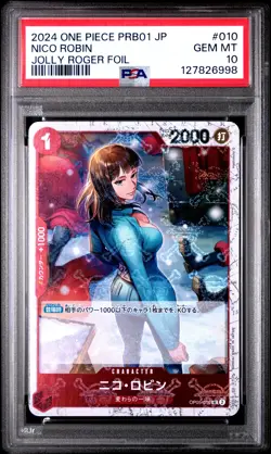 2024 ONE PIECE PRB01 JPN JOLLY ROGER FOIL #010 NICO ROBIN PSA 10 - Image 1