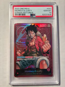 2022 One Piece MONKEY D. LUFFY ST01 001 PRE ERRATA PSA 10 Gem Mint! POP 112 - Image 1