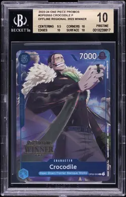 One Piece 2023 Championship Offline Regional WINNER Crocodile OP02-053 BGS 10 - Image 1