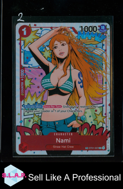 NAMI GTA ONE PIECE TCG ST01-007 2024 OP06 TREASURE RARE NEAR MINT ENGLISH - Image 1