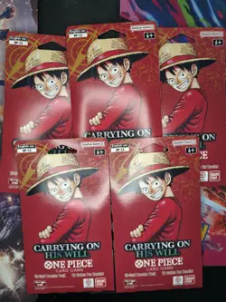 One Piece OP-13 CARRYING ON HIS WILL Sleeved Booster Packs Lot Of 5 English 5x - Image 1