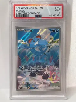 PSA 9 MINT Marill Illustration Rare Pokemon TCG Paldea Evolved 204/193 - Image 1