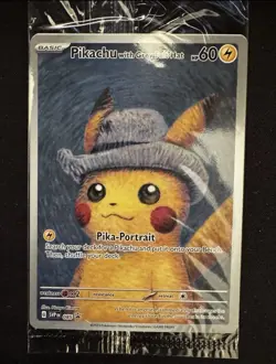 Pokemon 2023 Van Gogh Pikachu with Grey Felt Hat Promo Card - Sealed - Image 1