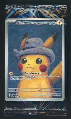 Pokemon Pikachu with Grey Felt Hat SVP 085 Van Gogh Promo Card - Sealed - Image 1