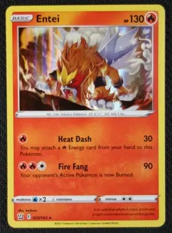 Pokemon Card Entei 020/163 Holo Rare Battle Styles NM/M - Image 1