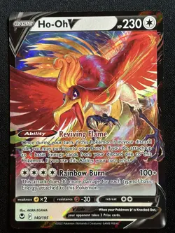 Ho-Oh V Ultra Rare SWSH12: Silver Tempest 140/195 LP-NM Pokemon Card - Image 1