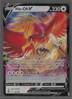 Ho-Oh V 140/195 Silver Tempest Ultra Rare Holo Pokemon TCG Card NM - Image 1