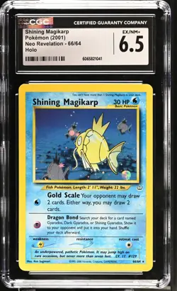 2001 Pokemon Shining Magikarp 66/64 Neo Revelation Holo CGC 6.5 - Image 1