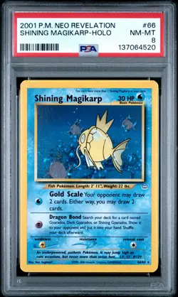 2001 POKEMON NEO REVELATION #66 SHINING MAGIKARP-HOLO PSA 8 - Image 1