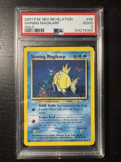 Pokemon TCG Shining Magikarp Neo Revelation Holo Card 66/64 PSA 2 - Image 3