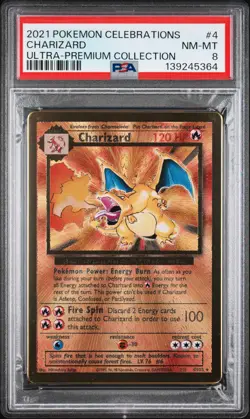 2021 POKEMON CELEBRATIONS ULTRA-PREM COLL #4 CHARIZARD PSA 8 - Image 1