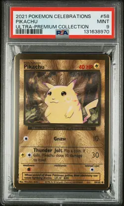 2021 POKEMON CELEBRATIONS ULTRA-PREM COLL #58 PIKACHU PSA 9 - Image 1