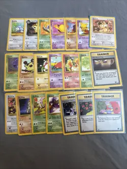 Team Rocket Vintage Lot Of 21 LP/MP Pokemon TCG Cards Dratini Meowth Slowpoke - Image 1