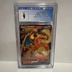 CGC 9 Charizard V 017/172 Brilliant Stars 2022 Graded Pokemon Card MINT 7040 - Image 1