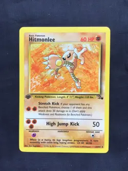 Pokemon Cards: Fossil 1st Edition Rare: Hitmonlee 22/62 - Image 1