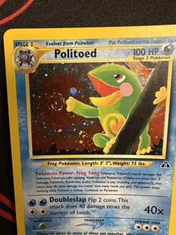 Politoed Holo 8/75 Neo Discovery Pokemon Card HAND SWIRL! - Image 1