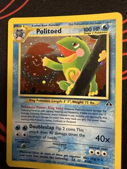 Politoed Holo 8/75 Neo Discovery Pokemon Card HAND SWIRL! - Image 2