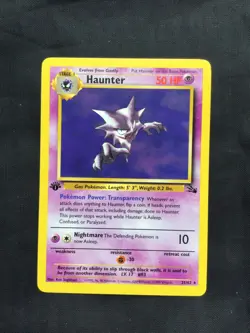 Pokemon Cards: Fossil 1st Edition Rare: Haunter 21/62 - Image 1