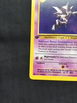 Pokemon Cards: Fossil 1st Edition Rare: Haunter 21/62 - Image 5