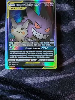 Pokemon TCG Gengar & Mimikyu GX Holo Ultra Rare Card Sun & Moon Team - Image 1
