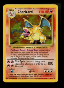 #2 Charizard 4/102 Base Set 1999 Holo Rare WOTC Pokemon Card TCG - Image 1