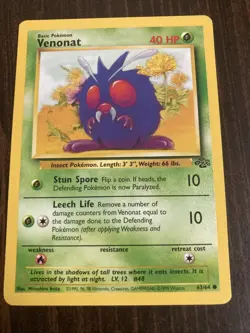 Venonat 63/64 Jungle Rare Vintage 1999 Pokemon Card - Image 1