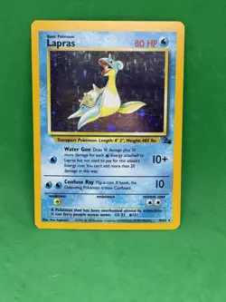 Pokemon TCG Lapras Fossil Holo Rare Card 10/62 1999 Edition Pokemon - Image 1