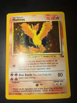 Pokemon TCG Moltres Fossil Holo Card 12/62 1999 Near Mint/Lightly Played - Image 1