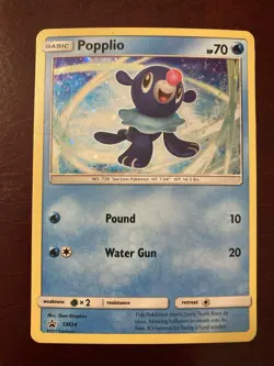 Popplio SM24 Sun & Moon SM Black Star Promo Holo Pokemon TCG Card - Image 1