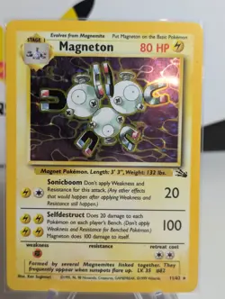 Pokemon TCG Magneton 11/62 Fossil Holo Rare Card Unlimited - LP - Image 1