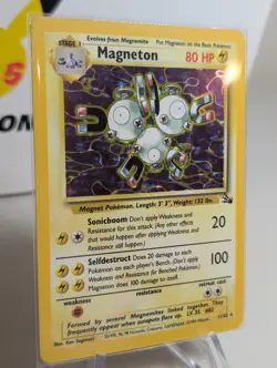 Pokemon TCG Magneton 11/62 Fossil Holo Rare Card Unlimited - LP - Image 2