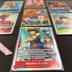 One Piece Monkey D. Luffy Super Rare 7 Card Lot - SR & SEC OP01 - OP14 English - Image 5