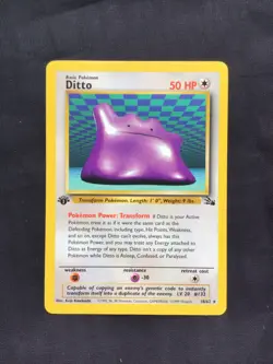 Pokemon Cards: Fossil 1st Edition Rare: Ditto 18/62 - Image 1