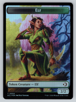 Kithkin | Elf FOIL - Double Sided Token - Lorwyn Eclipsed MTG - Image 2