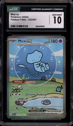 Pokemon Mew ex Paldean Fates Special Illustration Rare #232 CGC 10 Gem Mint - Image 1