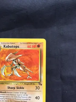 Pokemon Cards: Fossil 1st Edition Rare: Kabutops 24/62 - Image 3