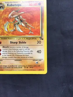 Pokemon Cards: Fossil 1st Edition Rare: Kabutops 24/62 - Image 4