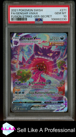 GENGAR VMAX POKEMON 271 2021 FUSION STRIKE HOLO GERMAN PSA 10 - Image 1