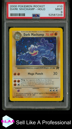 DARK MACHAMP-HOLO POKEMON ROCKET 2000 10 PSA 9 - Image 1