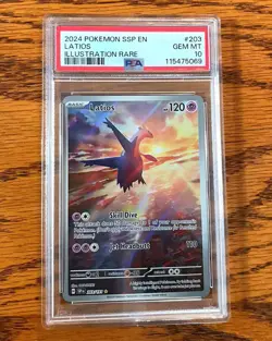 Pokemon TCG Latios PSA 10 203/191 S&V Surging Sparks FA Illustration Rare Holo - Image 1