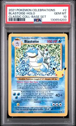 2021 Pokemon Celebrations - Classic Coll - Blastoise - Holo - 2/102 - PSA 10 - Image 1