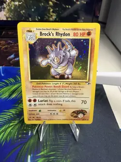 Brock's Rhydon 002/132 Gym Heroes Holo Pokemon - Image 1