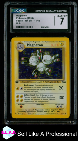 MAGNETON POKEMON 11 1999 FOSSIL HOLO 1ST EDITION EN CGC 7 - Image 1